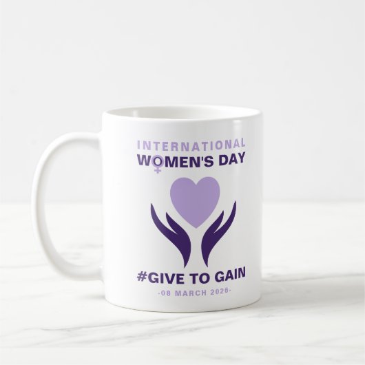 International Women's Day Give To Gain 2026 コーヒーマグカップ (左)