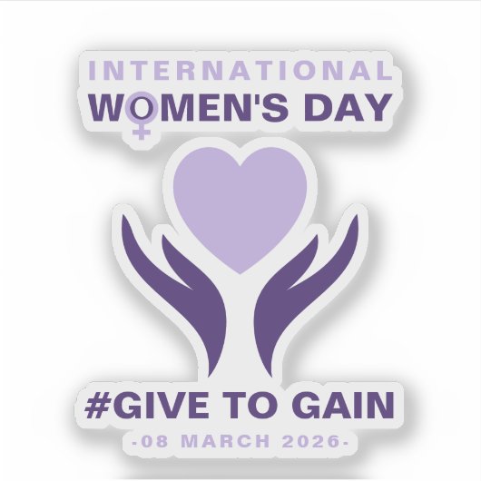 International Women's Day Give To Gain 2026 シール (正面)