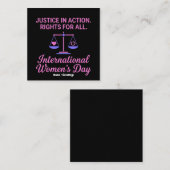 International Women's Day Justice In Action Rights スクエア名刺 (正面/裏面)