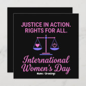 International Women's Day Justice In Action Rights 招待状 (正面/裏面)