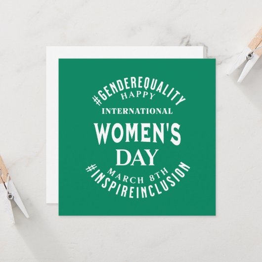 International Women's Day | March 8th Equality カード (正面/裏面インサイチュ)
