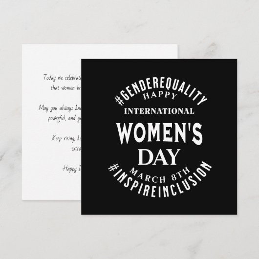 International Women's Day | March 8th Equality カード (正面/裏面)