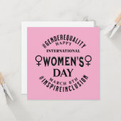 International Women's Day | March 8th Equality カード (正面/裏面インサイチュ)