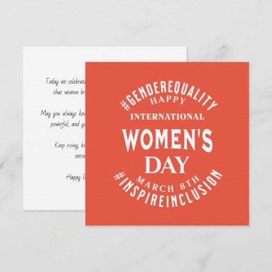 International Women's Day | March 8th Equality カード (正面/裏面)