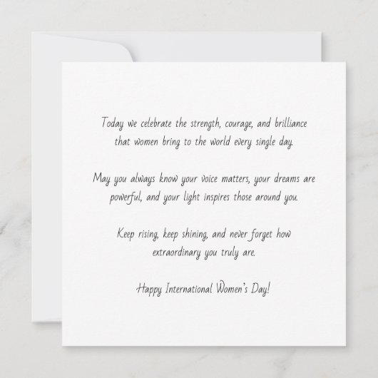 International Women's Day | March 8th Equality カード (裏面)