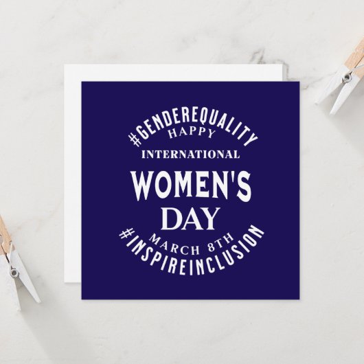 International Women's Day | March 8th Equality カード (正面/裏面インサイチュ)