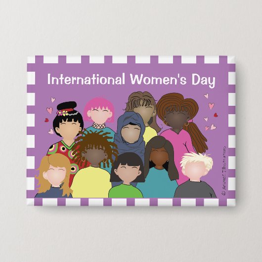 International Women's Day | March Pin Button 缶バッジ (正面)