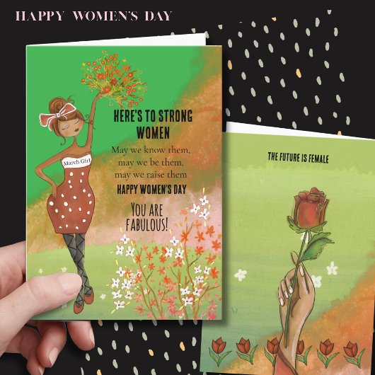 International WOMEN'S DAY Strong Women Quote Card シーズンカード