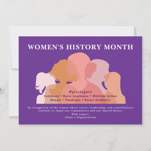 International Womens Day Women History Recognition シーズンカード (正面)