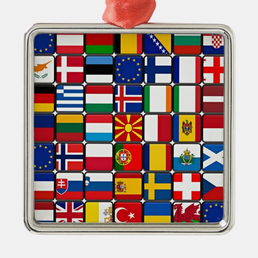 International World Flags メタルオーナメント (正面)