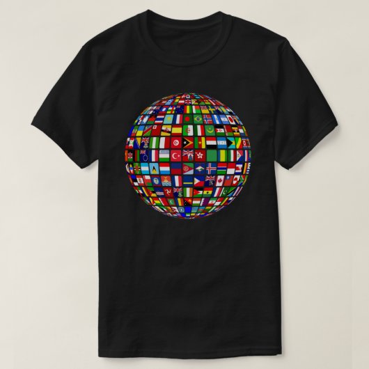 international world flags countries Sticker.png Tシャツ (デザイン正面)