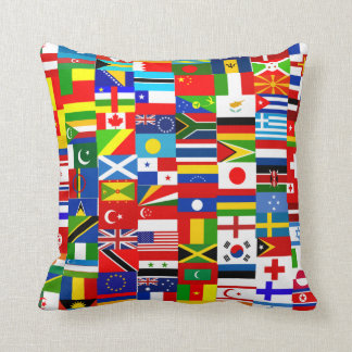 International World Wide Flag Collage クッション