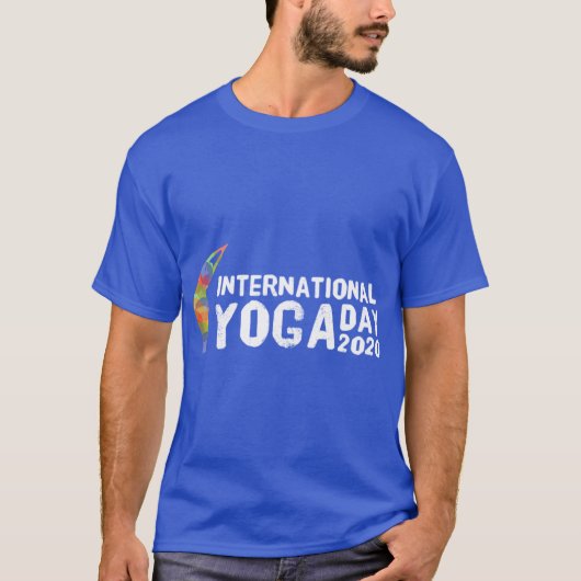 International yoga day 2020 gift vintage tシャツ (正面)