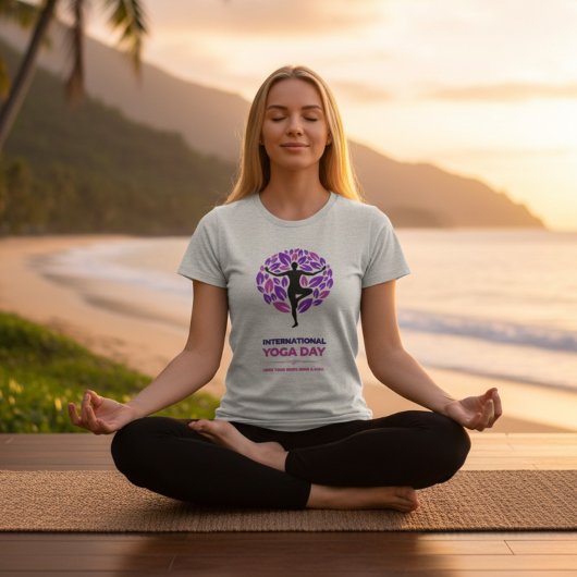 International Yoga Day Tree Pose T-Shirt トライブレンドＴシャツ