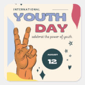 International youth day , August 12 ,  スクエアシール (正面)
