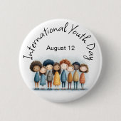 International Youth Day Pinback 缶バッジ (正面)