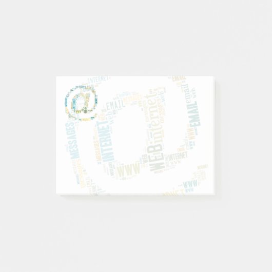 Internet E-Mailのタイプされた文字の記号|のギークのギフト ポストイット (正面)