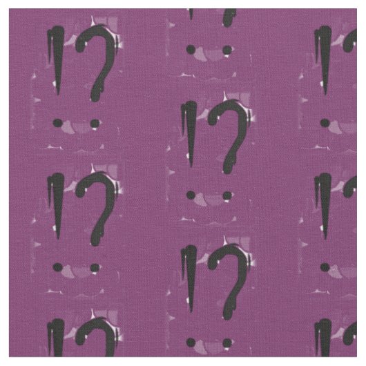"Interrobangy" -紫色の… ファブリック (クローズアップ)