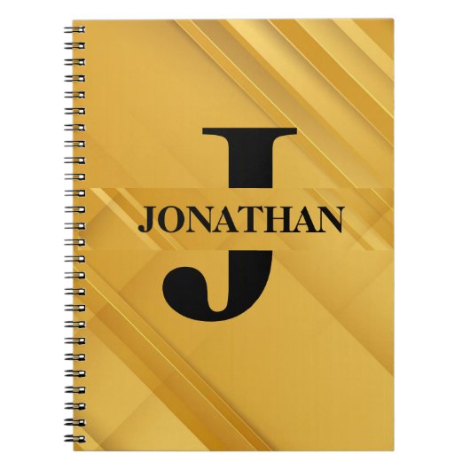 Intersecting Initial Letter Name Typography Design ノートブック (正面)