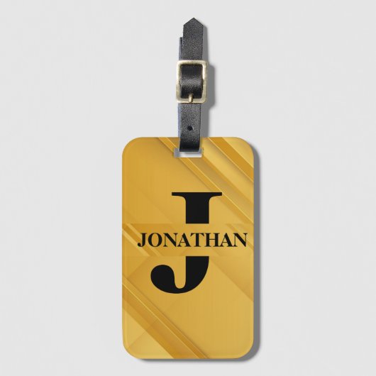 Intersecting Initial Letter Name Typography Design ラゲッジタグ (正面縦)