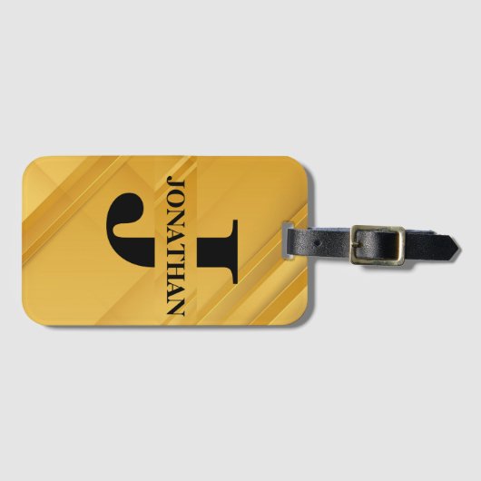 Intersecting Initial Letter Name Typography Design ラゲッジタグ (正面横)