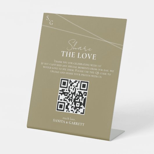 Intersecting Lines Share The Love QR Code  台座サイン (正面)