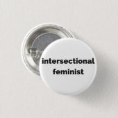 intersectionalの男女同権主義の円形ボタン 缶バッジ (正面&裏面)