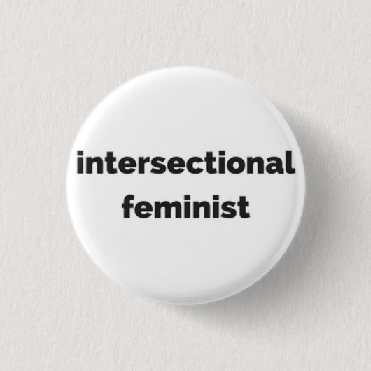 intersectionalの男女同権主義の円形ボタン 缶バッジ (正面)