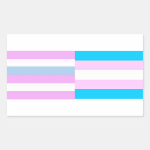 IntersexかTRANSのプライドの旗のステッカー 長方形シール
