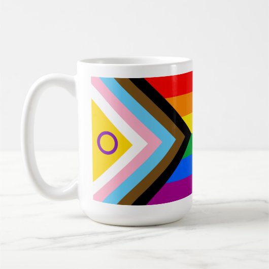 Intersex Inclusive Progressプライドフラグ コーヒーマグカップ (左)