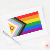 Intersex Inclusive Progressプライドフラグ 長方形シール (封筒)