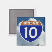 Interstate 10 Highway Shield, Clouds and Sky マグネット (正面/裏面)