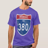 Interstate 380 Iowa I380 Highway Oversized 1 Tシャツ (正面)