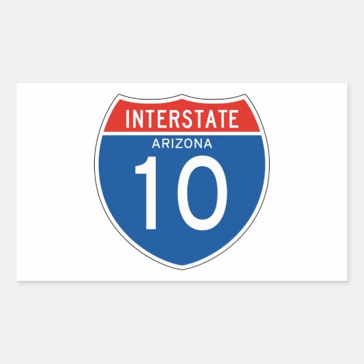 Interstate Sign 10 - Arizona 長方形シール (正面)