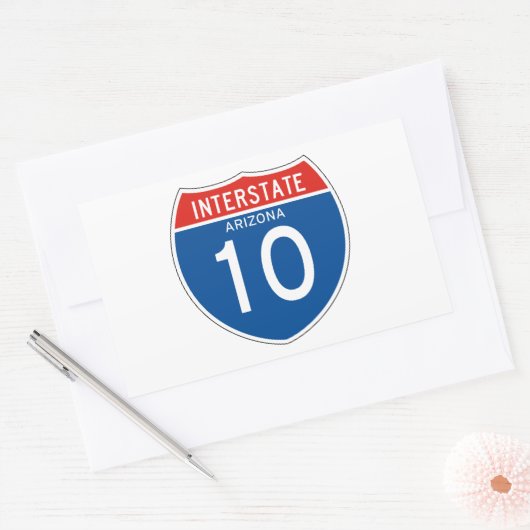Interstate Sign 10 - Arizona 長方形シール (封筒)