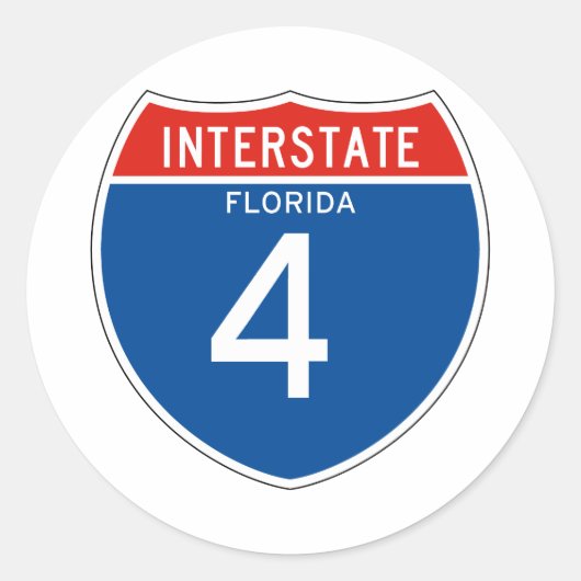 Interstate Sign 4 - Florida ラウンドシール (正面)