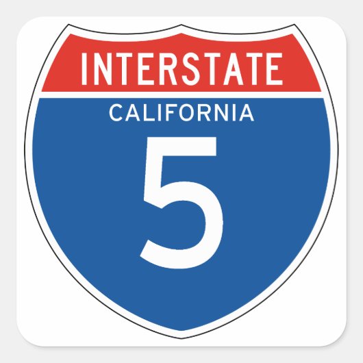 Interstate Sign 5 - California スクエアシール (正面)