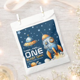 Interstellar Rocket Launch Blast Off 1st Birthday フェイバーバッグ