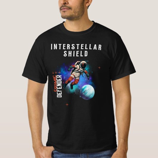Interstellar Shield Cosmic Defender Tシャツ (正面)