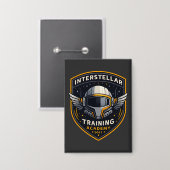 Interstellar Training Academy Sci-Fi Emblem Button 缶バッジ (正面/裏面)
