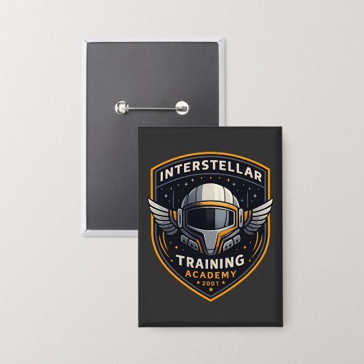 Interstellar Training Academy Sci-Fi Emblem Button 缶バッジ (正面/裏面)