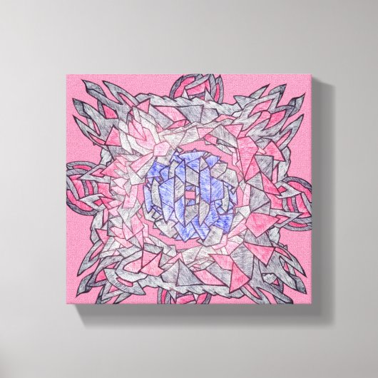 Intertwined Abstract Echoes Canvas Art キャンバスプリント (正面)