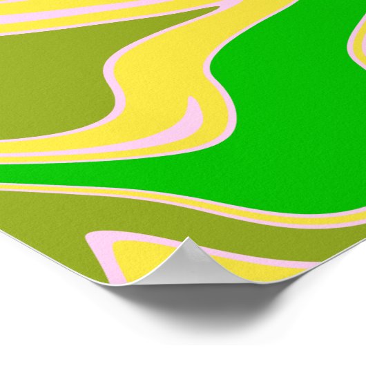 Intertwined Color Waves with Soft Curves ポスター (角)