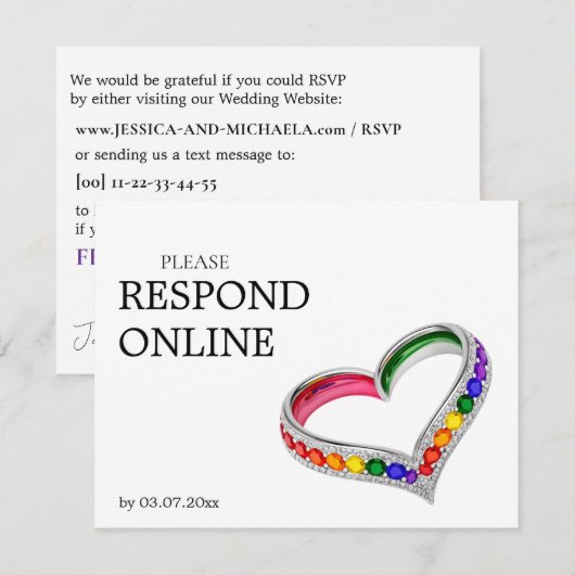 🌈 Intertwined in Pride Horizontal RSVP Online  (正面/裏面)