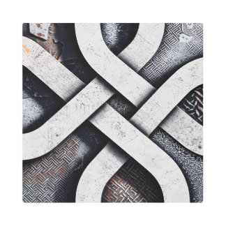 Interwoven Steel Matrix – Modern Industrial Metal メタルプリント