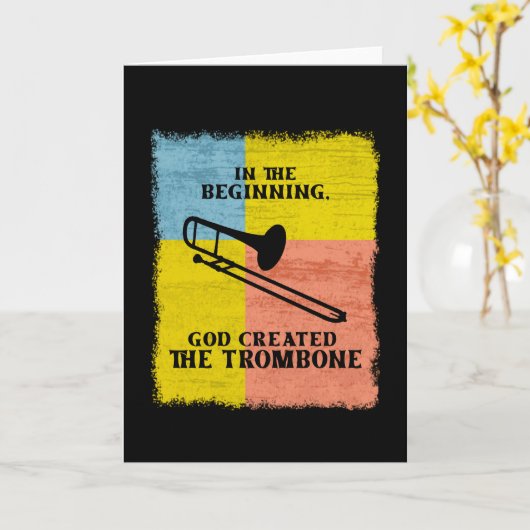 InThe Beginning God Created The Trombone カード (黄色い花)