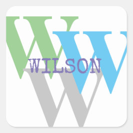 INTIAL名スタイリッシュモノグラムミニマル スクエアシール