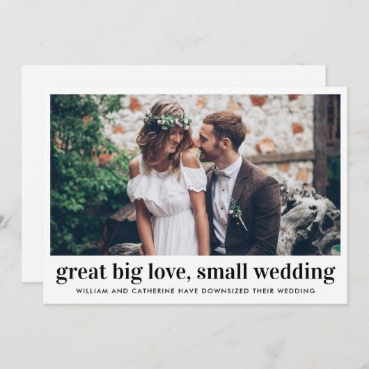 Intimate Grandiose Affair Compact Celebration Redu 案内状 (正面/裏面)