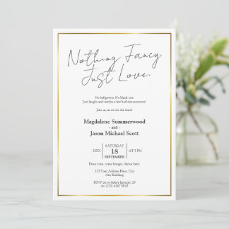 Intimate Minimalist Wedding | ゴールドフレーム 招待状
