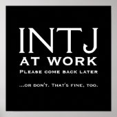 INTJマイヤーズブリッグス独立パーソナリティタイプ ポスター (正面)